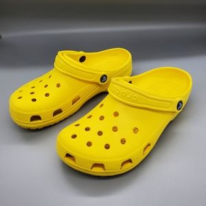 Yellow kids classic crocs
